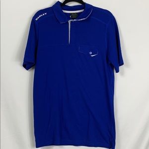 Oakley royal blue/white short sleeved shirt Med.